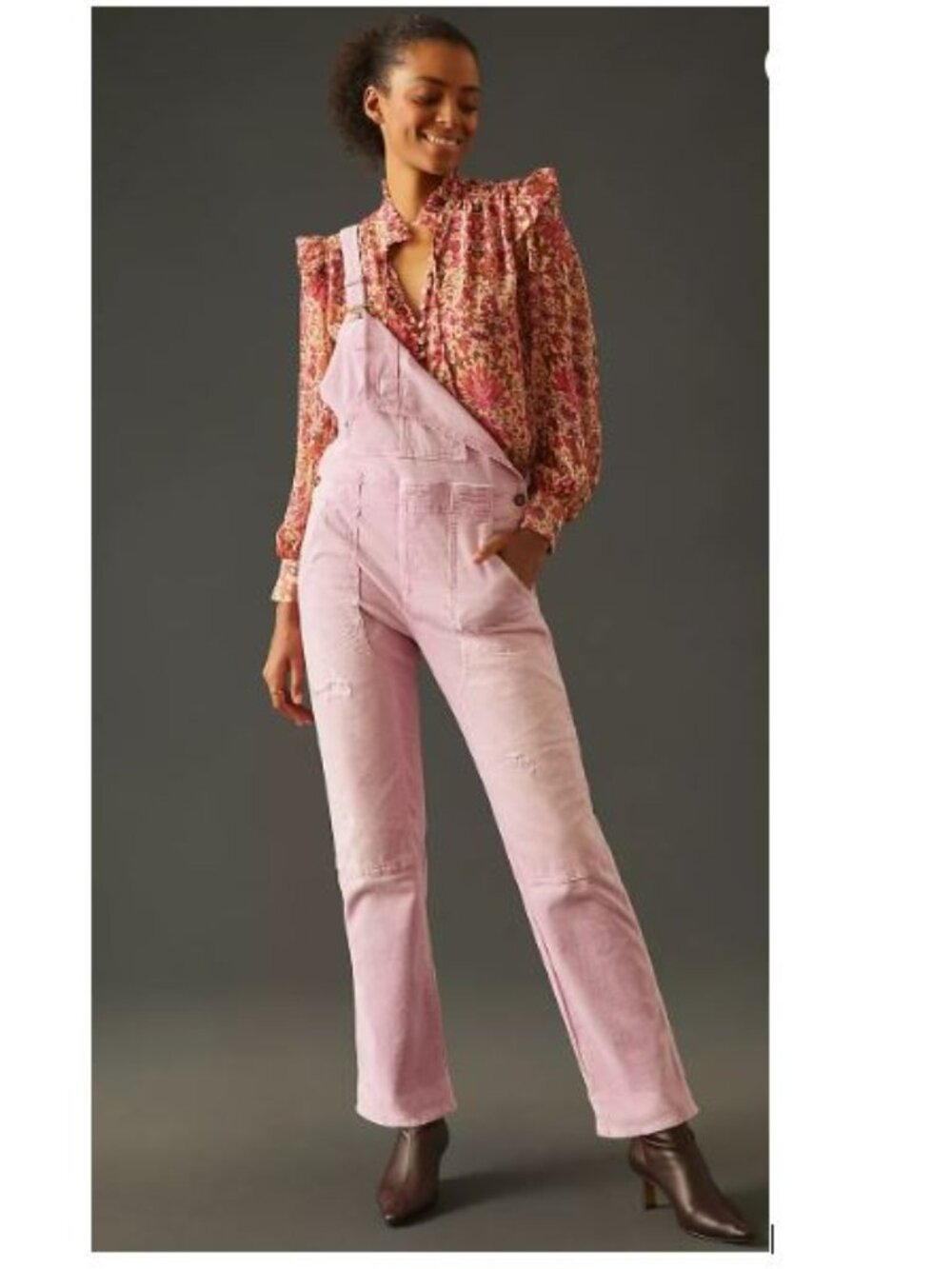 Pilcro The Wanderer Corduroy Overalls Distressed Lilac Anthropologie-Size 29-NWT